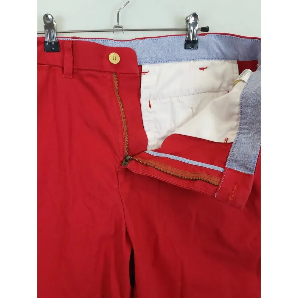 Tommy Hilfiger Chino Shorts Cotton Men 38 / 11 Red Outdoors Preppy Everyday